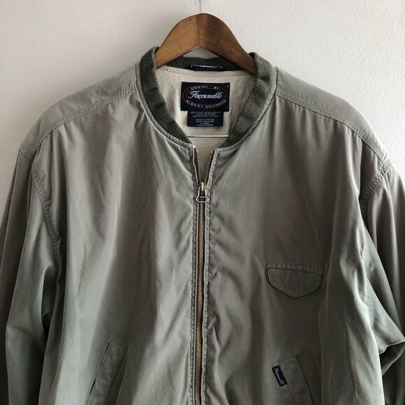 Faconnable Vintage Wool Casual Stretchy Zip Up Bomber Jacket Top Green - Picture 3 of 14